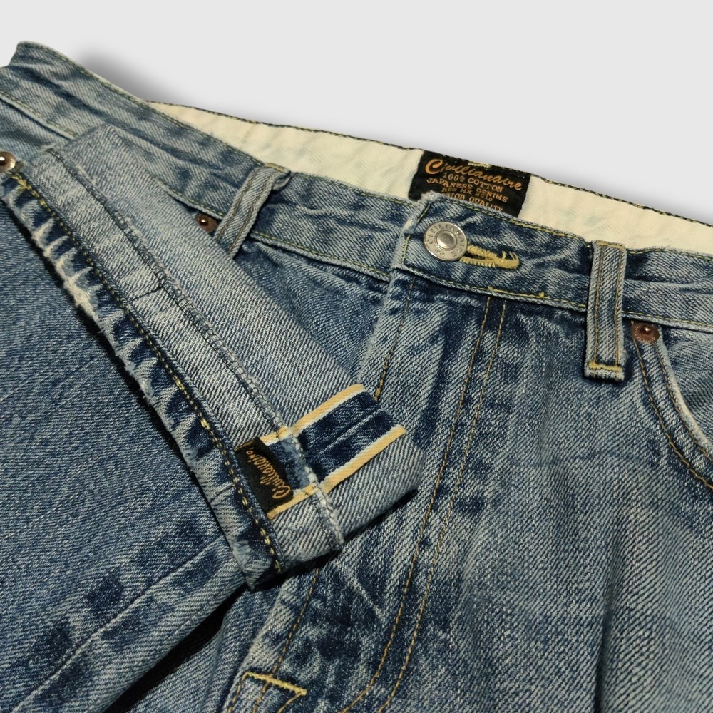 Civilianaire Jeans Mens 31 x 30 Japanese Selvedge Denim‎ Made USA Light Wash Y2K